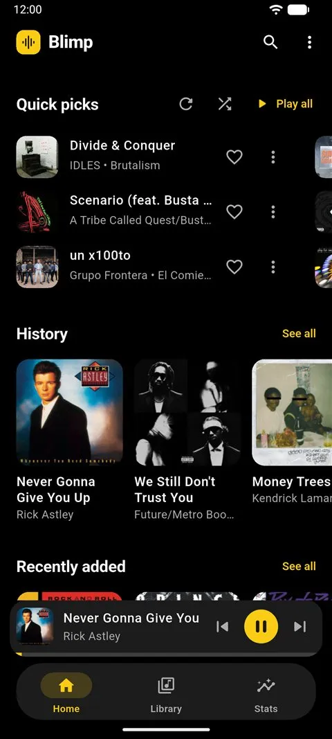 Blimp on Android: Home